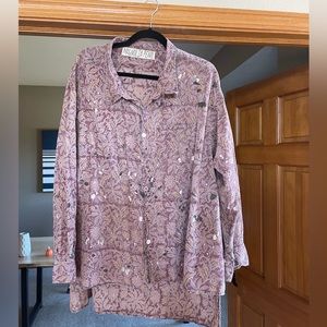Magnolia Pearl Block print Addison Work shirt too 1102-RVRIE